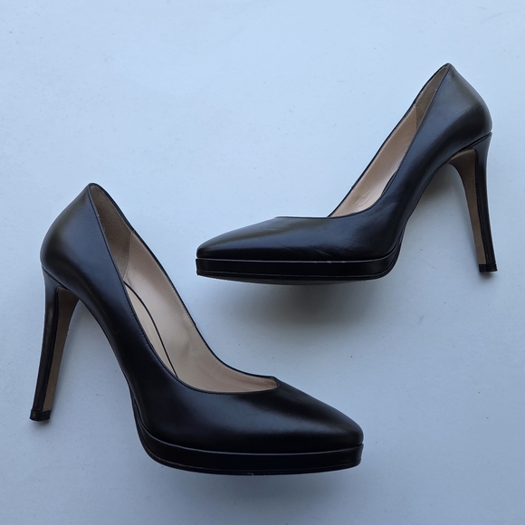 Aquatalia Platform Leather Stiletto Heel Pump Size 9 Black - Picture 8 of 8